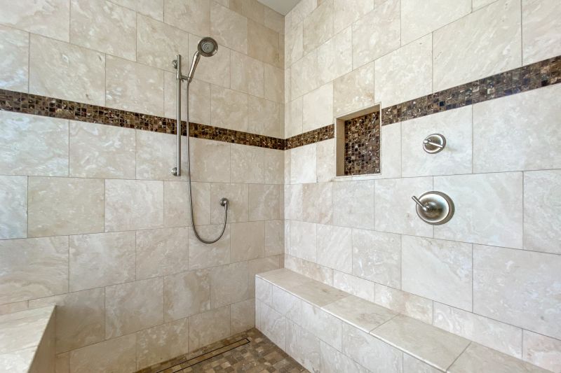 Contemporary Shower with Tile Work
